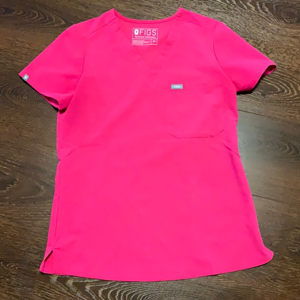 Hot Pink Catarina One Pocket Scrub Top